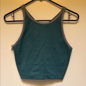 Athleta Teal and Gray Ribbed Tank